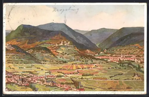 Künstler-AK Kropsburg, Panorama