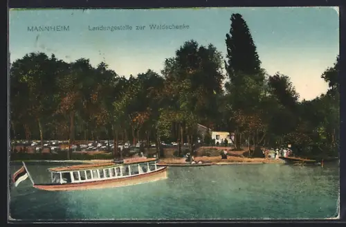 AK Mannheim, Landungsstelle zur Waldschenke