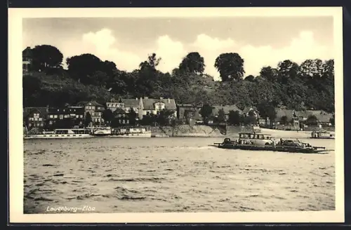 AK Lauenburg /Elbe, Elbufer, Fähranleger, Häuserzeile