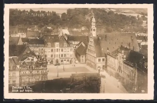 AK Zwickau i. Sa., Blick auf Markt