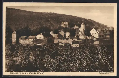 AK Kropsburg b. St. Martin, Burganlage, Hotel, Restaurant und Pension, Besitzer K. Jungk