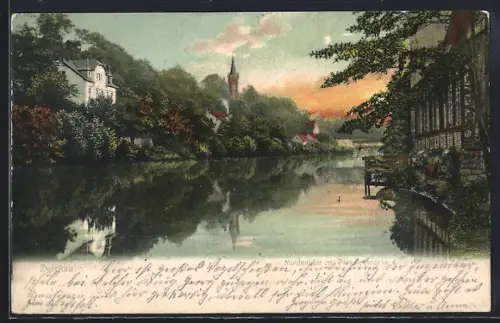 AK Zwickau, Muldenufer, Paradiesbrücke