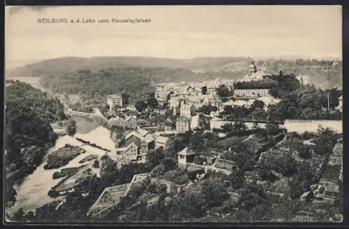 AK Weilburg a. d. Lahn, Ansicht vom Hauseleyfelsen