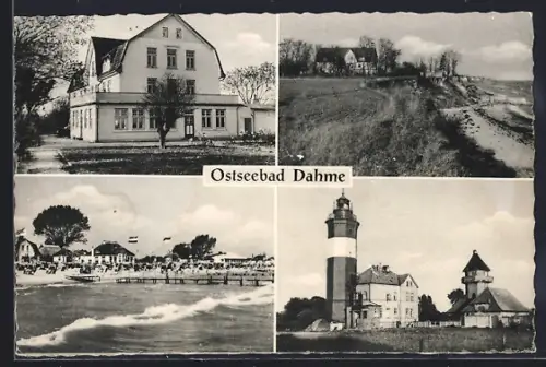 AK Dahme / Ostseebad, Strand, Leuchtturm, Promenade