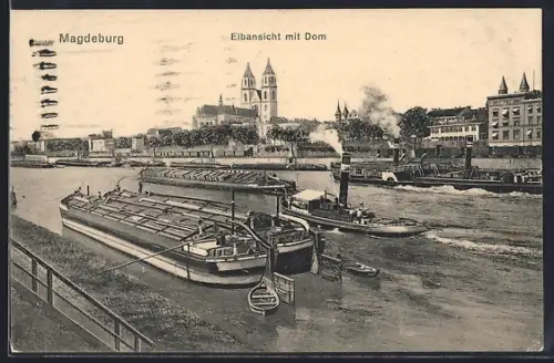 AK Magdeburg, Elbansicht mit Dom