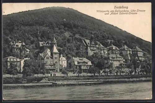 AK Heidelberg, Villenpartie am Heiligenberg, Ufer-Strasse, Albert Ueberle-Strasse