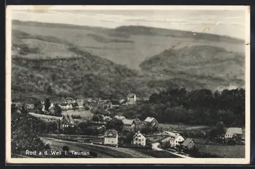 AK Rod a. d. Weil, Ortsansicht, Gasthaus zum Weiltal, Inh. H. Halbach