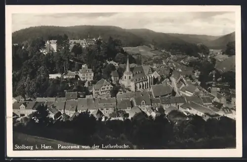 AK Stolberg i. Harz, Panorama von der Lutherbuche