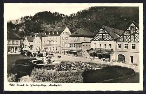 AK Bad Berneck im Fichtelgebirge, Marktplatz