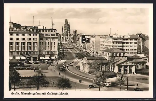 AK Berlin, Wittenbergplatz, Gedächtniskirche, Kaufhaus KaDeWe
