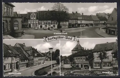 AK Salzgitter-Bad, Klesmer-Platz, Warnestrasse, Marktplatz