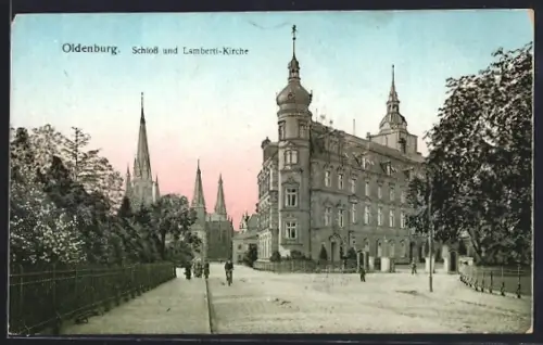 AK Oldenburg / O., Schloss und Lamberti-Kirche