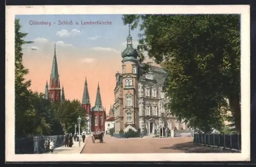 AK Oldenburg / O., Schloss und Lambertikirche