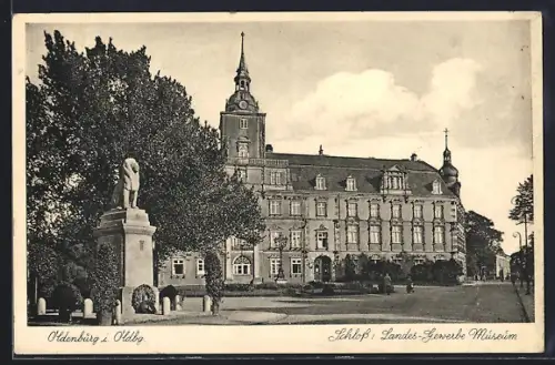 AK Oldenburg i. Oldbg., Schloss, Landes-Gewerbe Museum, Denkmal