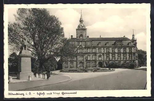 AK Oldenburg i. O., Schloss und 91er Ehrenmal