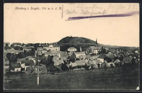 AK Altenberg i. Erzgeb., Panorama mit Kirche