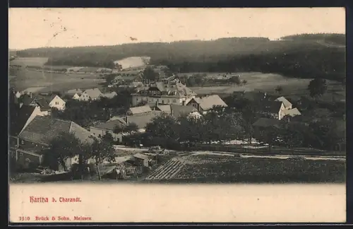 AK Hartha b. Tharandt, Ortsansicht aus der Vogelschau