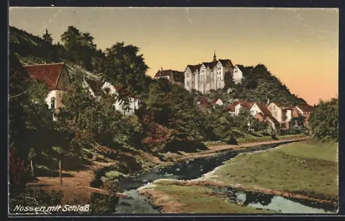 AK Nossen, Schloss, Flusslandschaft, Ortsansicht
