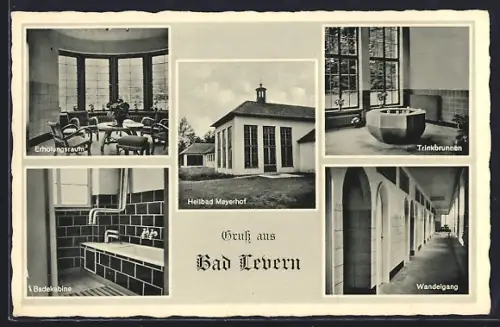 AK Bad Levern, Heilbad Meyerhof, Erholungsraum, Wandelgang, Trinkbrunnen