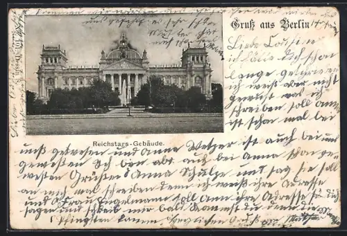 AK Berlin-Tiergarten, Reichstags-Gebäude