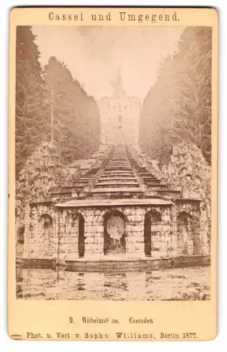 Fotografie Sophus Williams, Berlin, Ansicht Kassel-Wilhelmshöhe, Blick auf die Cascaden