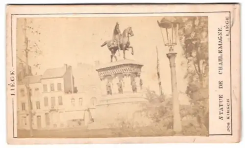 Fotografie Jos. Kirsch, Liege, Ansicht Liege, Statue de Chahlemagne