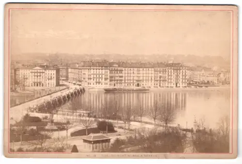 Fotografie Garcin, Geneve, Ansicht Geneve, Quai du Mont Blanc avec la Grand Hotel