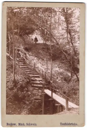 Fotografie unbekannter Fotograf, Ansicht Buckow / Märk. Schweiz, die Teufelsbrücke mit Aufstieg