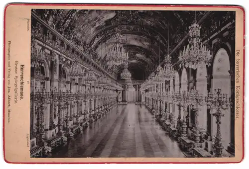 Fotografie Jos. Albert, München, Ansicht Herrenchiemsee, Grosse Spiegelgalerie im Schloss