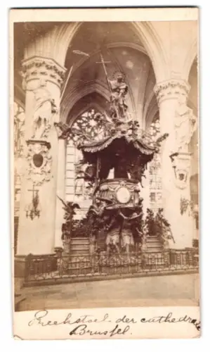 Fotografie unbekannter Fotograf, Ansicht Brüssel, Pulpit in Cathedral of St. Michael and St. Gudula