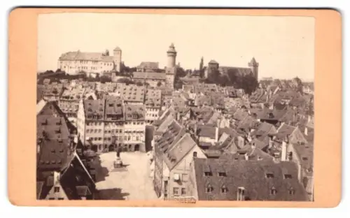 Fotografie Chr. König, Nürnberg, Ansicht Nürnberg, Blick in die Stadt mit der Nürnburg