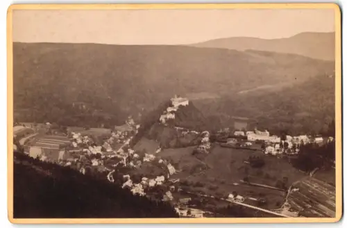 Fotografie Carl Damm, Blankenburg, Ansicht Schwarzburg, Panorama vom Tripstein aus gesehen