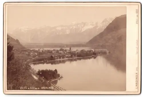 Fotografie L. Haidinger, Zell am See, Ansicht Zell am See, Blick nach dem Ort mit dem Stein. Meer