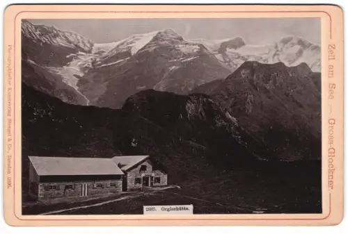 Fotografie Stengel & Co., Dresden, Ansicht Kaprun, Blick auf die Orglerhütte mit Alpenpanorama, 1896