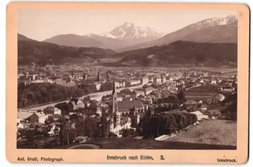 Fotografie Ant. Gratl, Innsbruck, Ansicht Innsbruck, Blick über die Stadt nach Süden, 1896