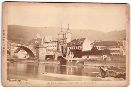 Fotografie C. hertel, Mainz, Ansicht Heidelberg, Neckarbrücke mit Brückenthor