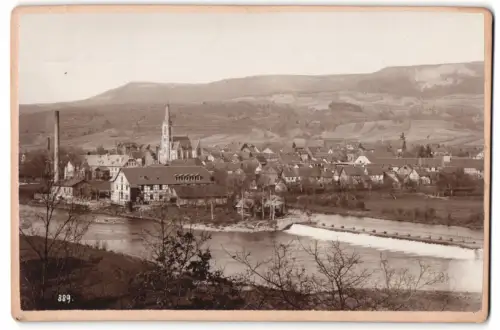 Fotografie F. Tellgmann, Eschwege, Ansicht Wanfried a. d. Werra, Blick auf den Ort mit Wehr