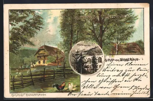 Künstler-AK Mürzzuschlag, Der Steinbauer, Kalte Rinne