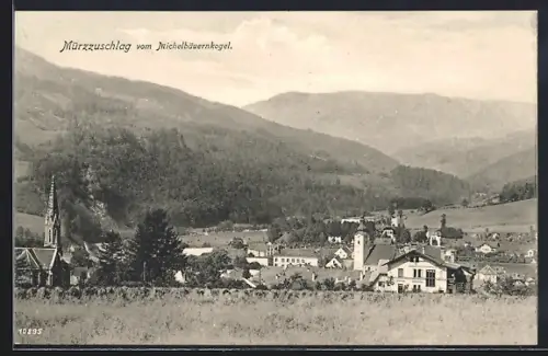 AK Mürzzuschlag, Ortsansicht vom Michelbäuernkogel