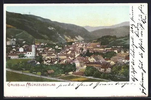 AK Mürzzuschlag, Generalansicht der Stadt