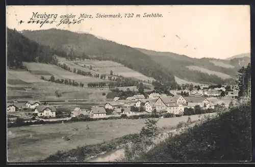 AK Neuberg a. d. Mürz, Ortsansicht