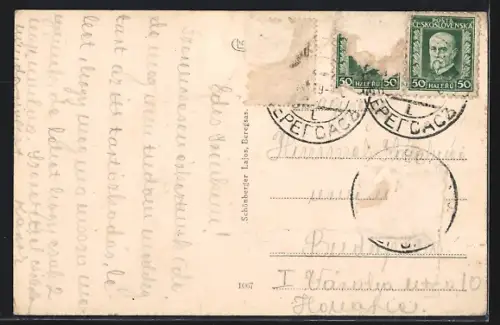 AK Beregsas, Panorama mit Kirche