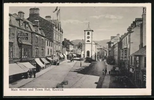 AK Keswick, Main Street and Town Hall, Albion Hotel