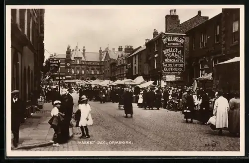AK Ormskirk, Market Day, Talbot Hotel and store of Robert Williams & Son