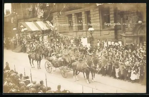 AK Burnley, Visit of Princess Louise to Burnley September 1905