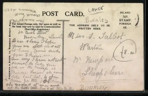 AK Burnley, Visit of Princess Louise to Burnley 1905