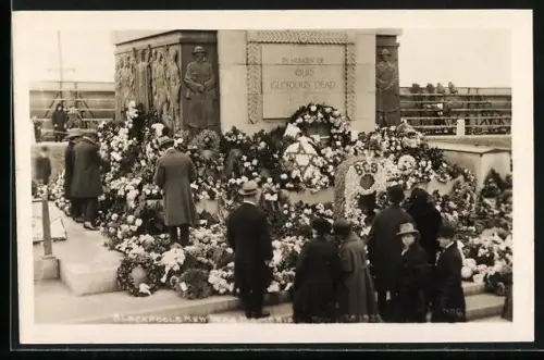 AK Blackpool, New War Memorial 1923