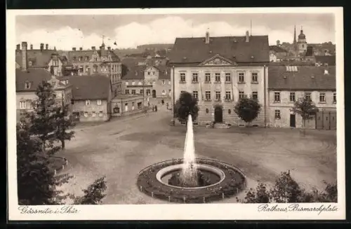 AK Gössnitz i. Thür., Rathaus, Bismarckplatz