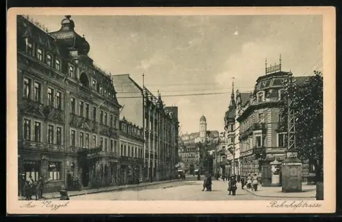 AK Aue i. Erzgeb., Bahnhofstrasse