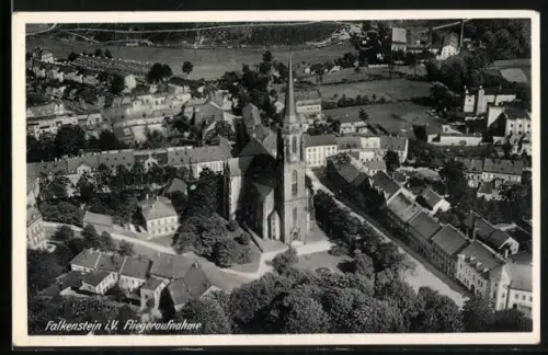 AK Falkenstein i. V., Fliegeraufnahme des Ortes